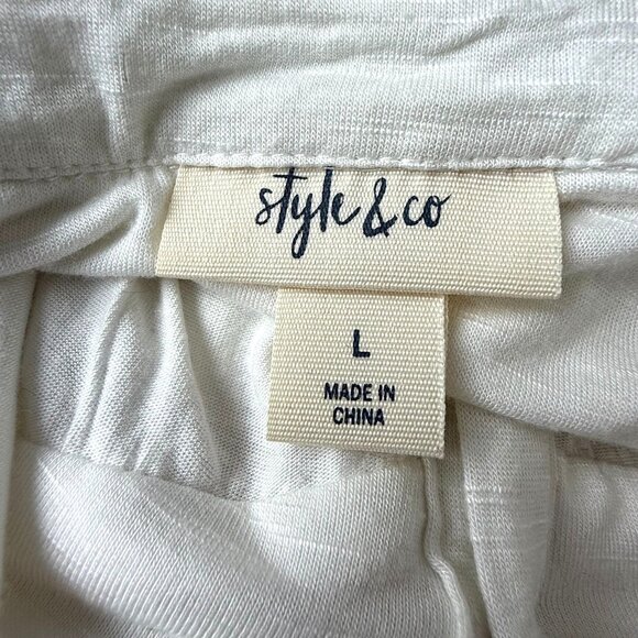 Style & Co Floral Embroidered Top Sz Large Layered Long Sleeve Studded Collar - Picture 6 of 12